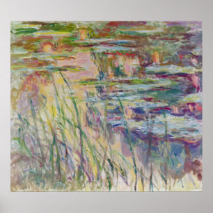 Claude Monet reflexioner på vatten, 1917 Poster