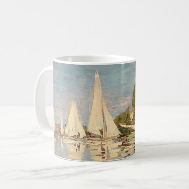 Claude Monet | Regatta at Argenteuil, c.1872 Kaffemugg (Framsida vänster)