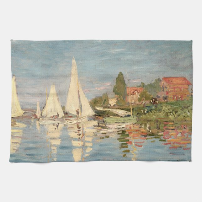 Claude Monet | Regatta i Argentina, c.1872 Kökshandduk (Horisontell)