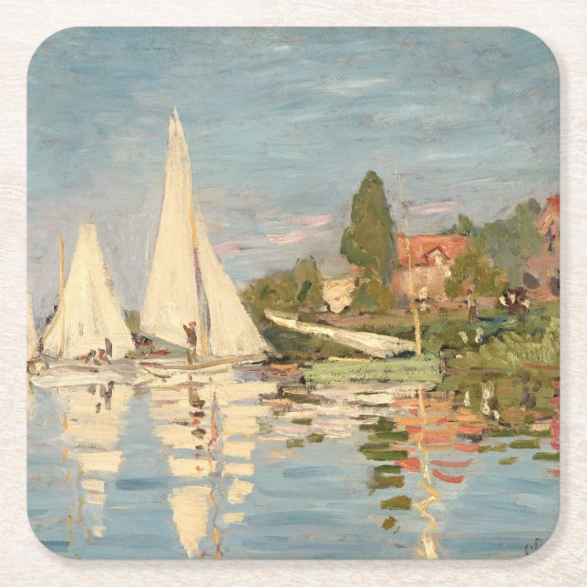 Claude Monet | Regatta i Argentina, c.1872 Underlägg Papper Kvadrat (Framsidan)