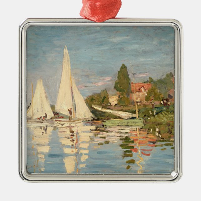 Claude Monet | Regatta på Argenteuil, c.1872 Julgransprydnad Metall (Framsidan)