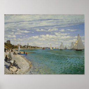 Claude Monet Regatta på Sainte-Adresse Poster