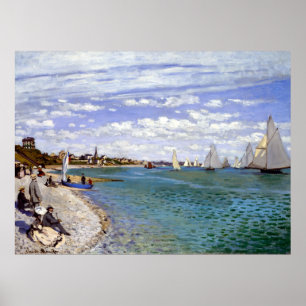 Claude Monet Regatta på Sainte-Adresse Poster