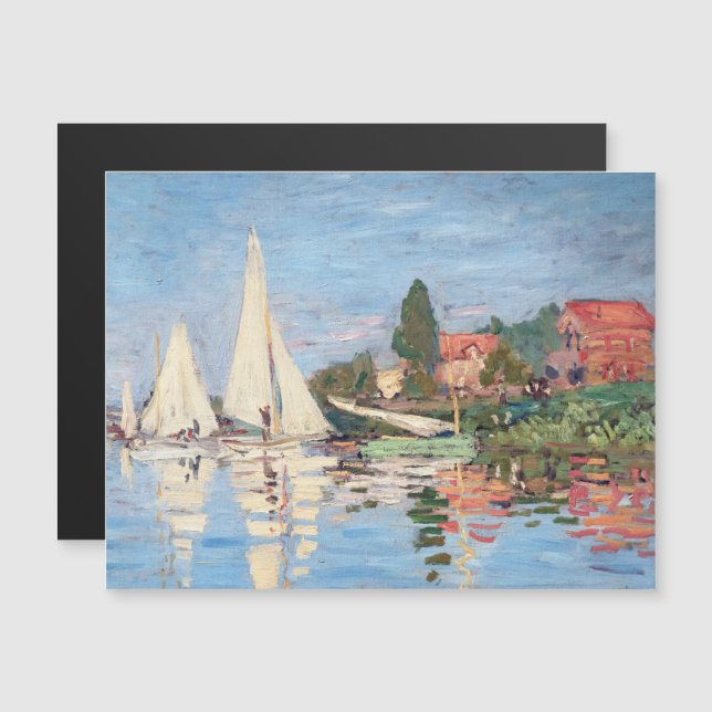 Claude Monet - Regattas Argenteuil Magnetic Card (Fram/baksida)