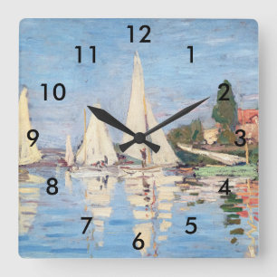 Claude Monet - Regattas i Argentina Fyrkantig Klocka