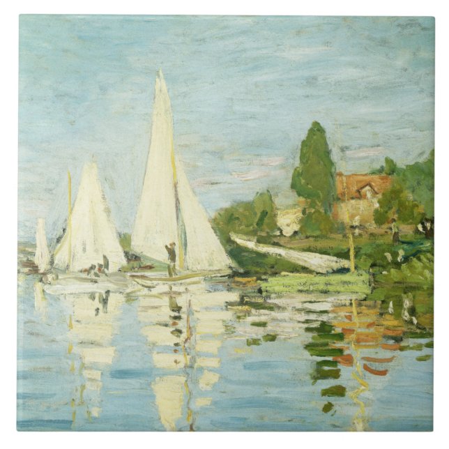 Claude Monet. Regattas i Argentina Kakelplatta (Framsidan)