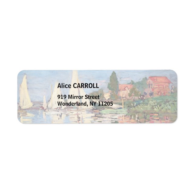 Claude Monet - Regattas i Argentina Returadress Etikett (Framsidan)