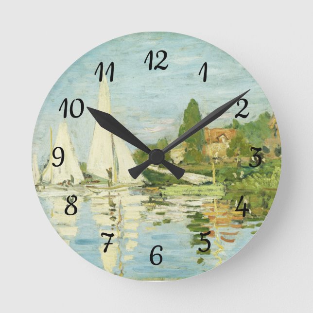 Claude Monet. Regattas i Argentina Rund Klocka (Framsida)