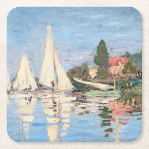 Claude Monet - Regattas i Argentina Underlägg Papper Kvadrat