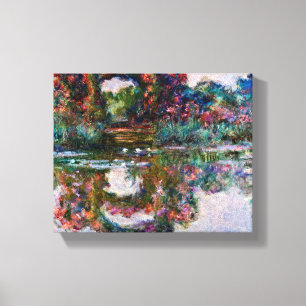 Claude Monet - Ro blommade Arches på Giverny Canvastryck