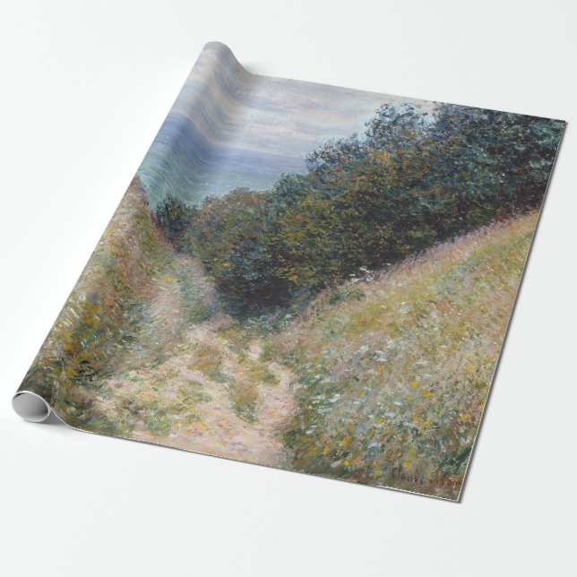 Claude Monet Road vid La Cavée, Pourville Presentpapper (Utrullad)