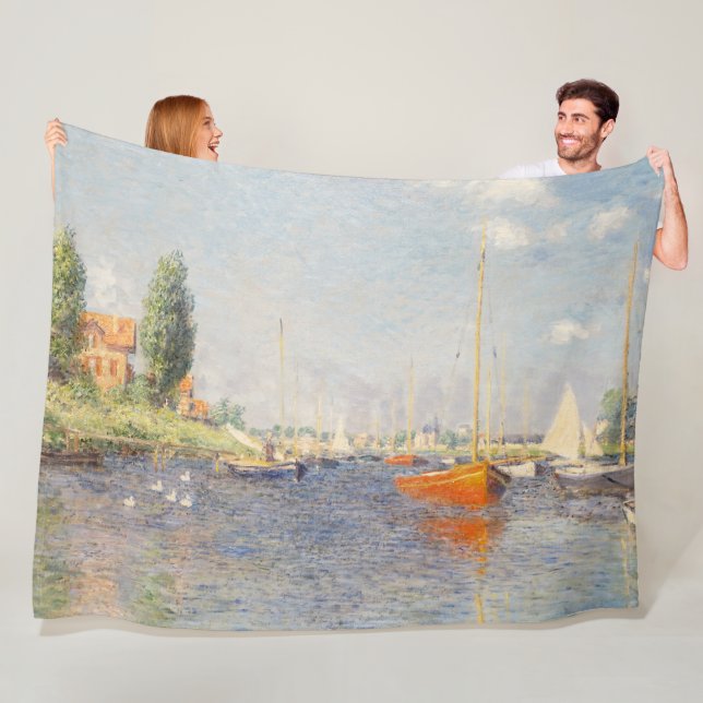 Claude Monet. Röda båtar, Argenteuil Fleecefilt (På plats)