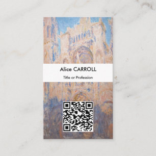 Claude Monet - Rouen Cathedral at sunset - QR Code Visitkort