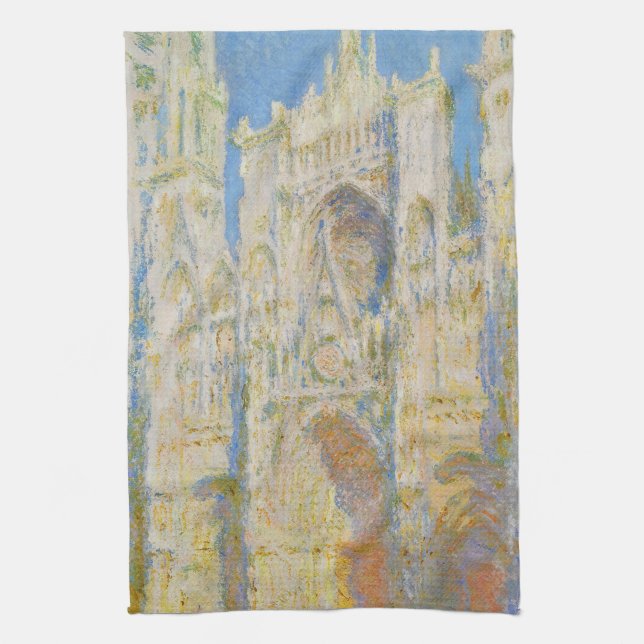 Claude Monet Rouen Cathedral Portal Morning Light Kökshandduk (Vertikal)