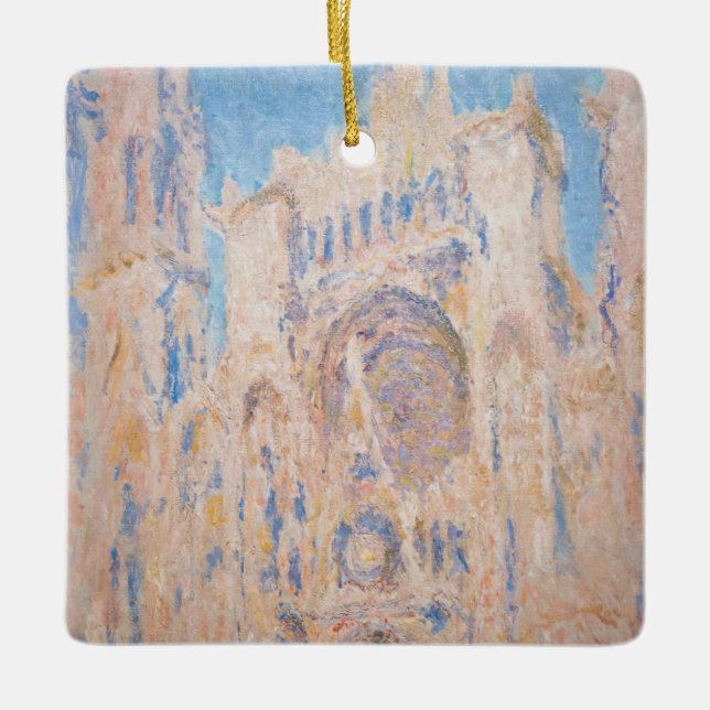 Claude Monet - Rouen Cathedral vid sunset Julgransprydnad Keramik (Framsida)