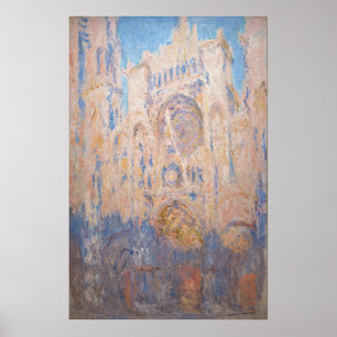Claude Monet - Rouen Cathedral vid sunset Poster