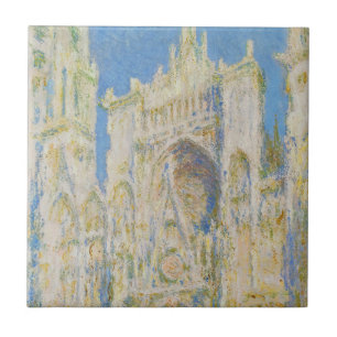 Claude Monet Rouens katedralportal, morgonljus Kakelplatta