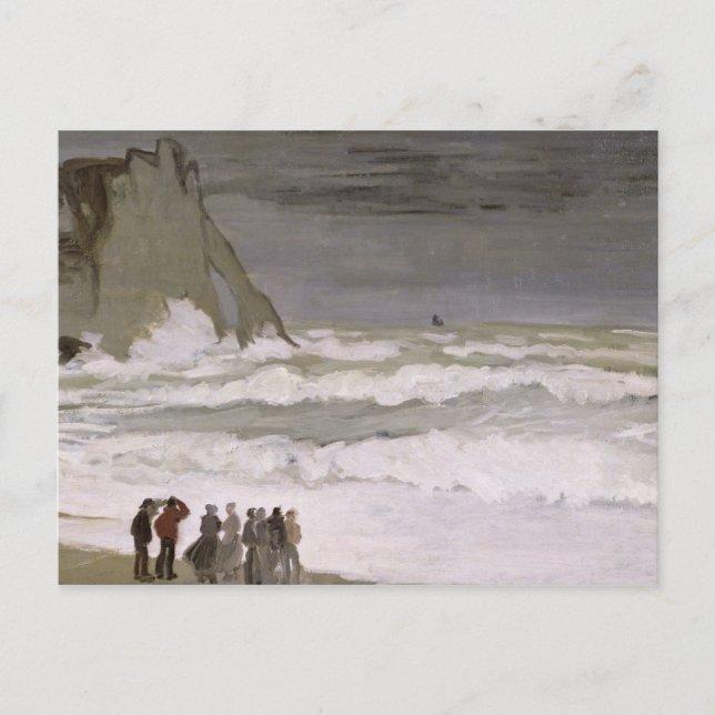 Claude Monet | Rough Sea at Etretat, 1868-69 Vykort (Framsida)