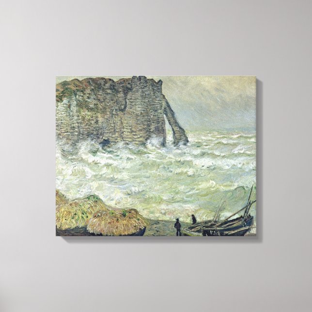 Claude Monet | Rough Sea at Etretat, 1883 Canvastryck (Framsida)