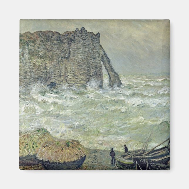 Claude Monet | Rough Sea at Etretat, 1883 Magnet (Framsidan)