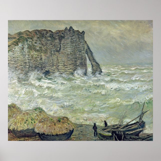 Claude Monet | Rough Sea at Etretat, 1883 Poster (Framsidan)