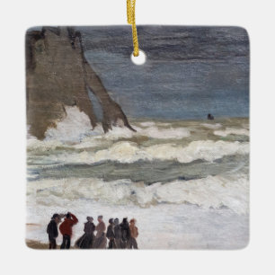 Claude Monet - Rough Sea at Etretat Julgransprydnad Keramik