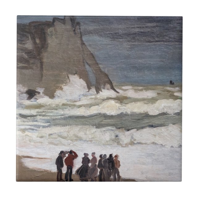 Claude Monet - Rough Sea at Etretat Kakelplatta (Framsidan)