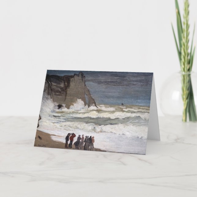 Claude Monet - Rough Sea at Etretat Kort (Framsida)