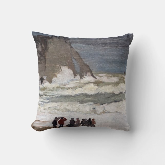 Claude Monet - Rough Sea at Etretat Kudde (Framsida)
