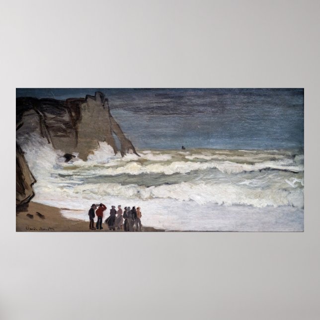 Claude Monet - Rough Sea at Etretat Poster (Framsidan)