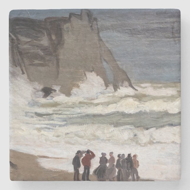 Claude Monet - Rough Sea at Etretat Stenunderlägg (Framsidan)