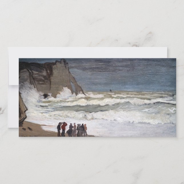 Claude Monet - Rough Sea at Etretat Tack Kort (Framsida)