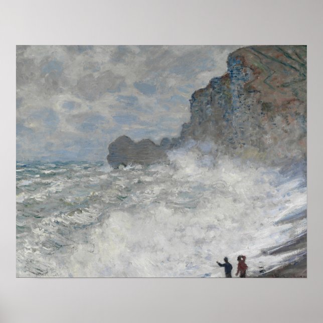 Claude Monet - Rough Weather vid Étretat Poster (Framsidan)