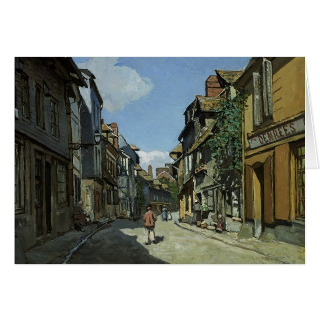 Claude Monet - Rue de la Bavole, Honfleur Hälsningskort (Framsidan Horizontal)