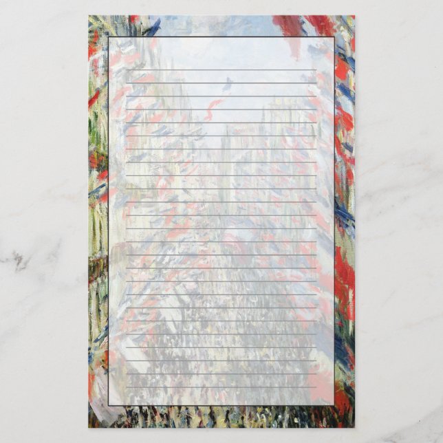 Claude Monet | ruen Montorgueil, Paris Brevpapper (Framsida)