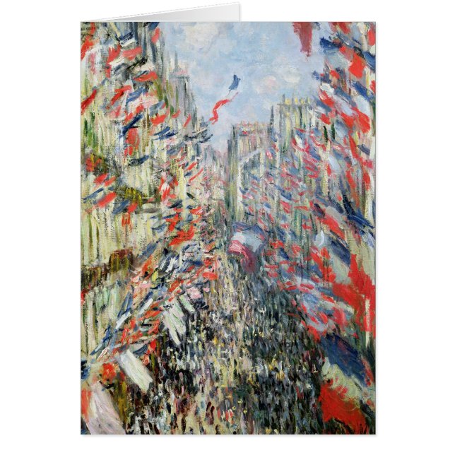 Claude Monet | ruen Montorgueil, Paris Hälsningskort (Framsidan)