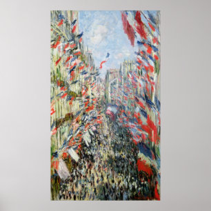 Claude Monet ruen Montorgueil, Paris Poster
