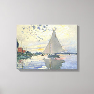 Claude Monet - Sailboat at Le Petit Gennevilliers Canvastryck