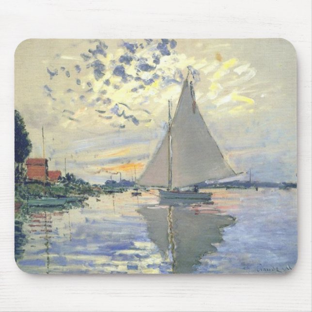 Claude Monet - Sailboat at Le Petit Gennevilliers Musmatta (Framsidan)