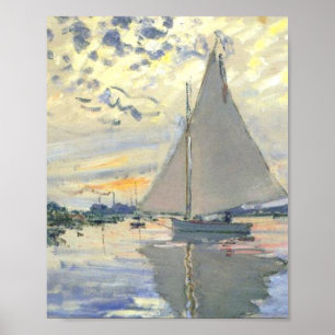 Claude Monet - Sailboat at Le Petit Gennevilliers Poster