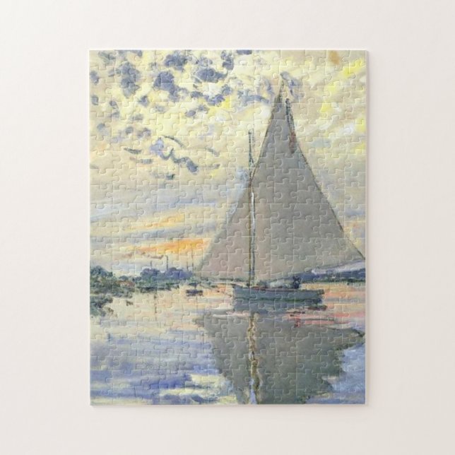 Claude Monet - Sailboat at Le Petit Gennevilliers Pussel (Vertikal)