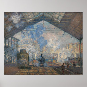 Claude Monet - Saint-Lazare Station exteriör vy Poster