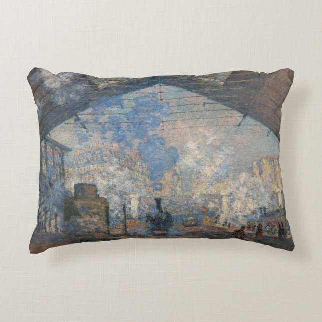 Claude Monet - Saint-Lazare stationen Prydnadskudde (Framsidan)