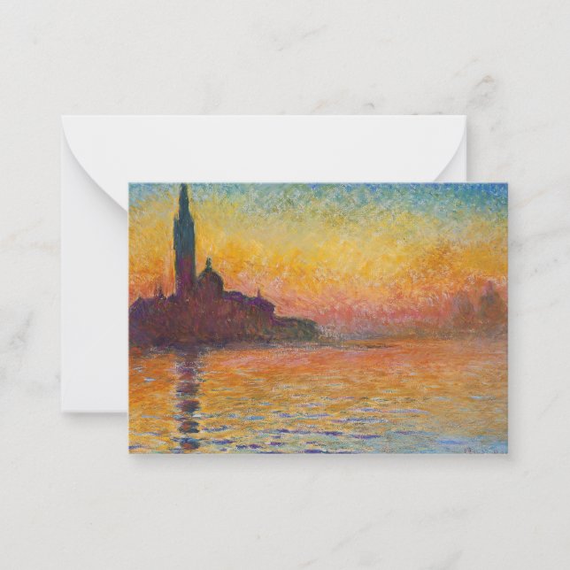 Claude Monet - San Giorgio Maggiore vid Dusk Anteckningskort (Framsida)