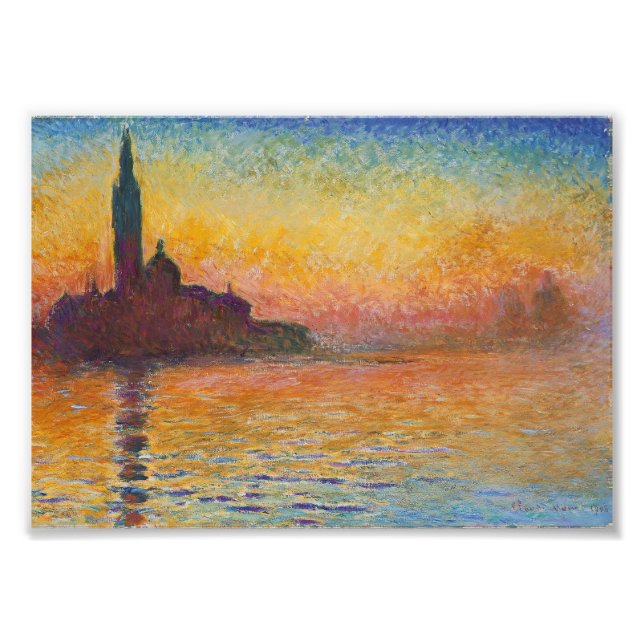 Claude Monet - San Giorgio Maggiore vid Dusk Fototryck (Framsidan)