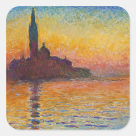 Claude Monet - San Giorgio Maggiore vid Dusk Fyrkantigt Klistermärke