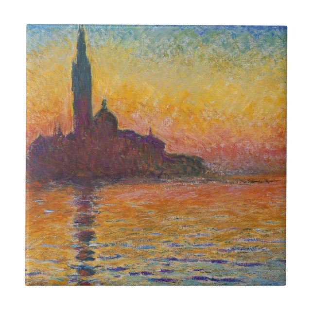 Claude Monet - San Giorgio Maggiore vid Dusk Kakelplatta (Framsidan)