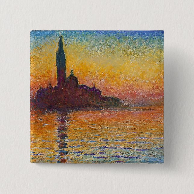 Claude Monet - San Giorgio Maggiore vid Dusk Knapp (Framsida)