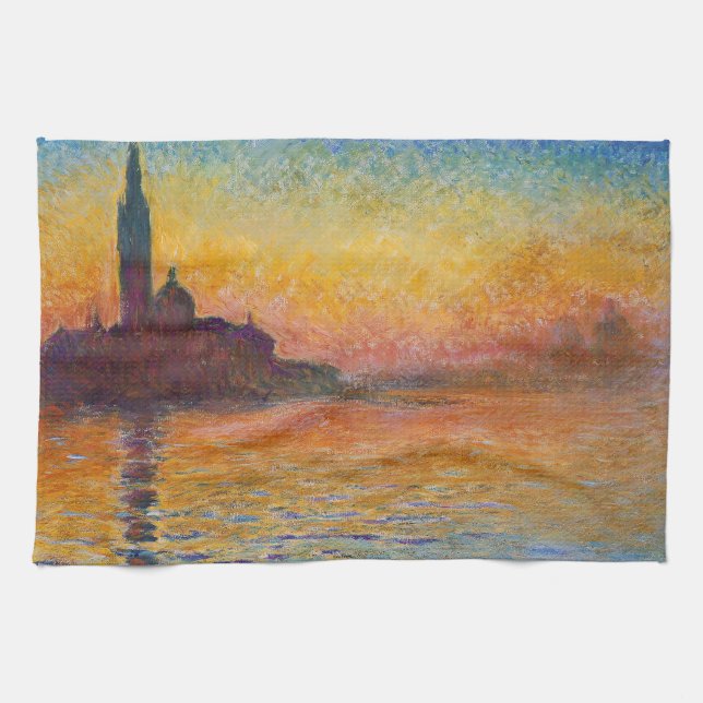 Claude Monet - San Giorgio Maggiore vid Dusk Kökshandduk (Horisontell)