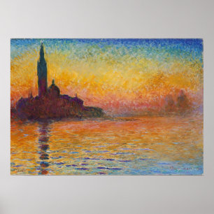 Claude Monet - San Giorgio Maggiore vid Dusk Poster